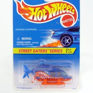 Hot Wheels Propper Chopper #414 Street Eaters #3 Blue Die-Cast Helicopter 1996